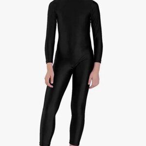 Black Lycra  Kids Jumpsuit
